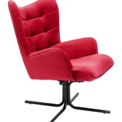 KARE Design Fauteuil pivotant Oscar velours rouge><noscript><img width=
