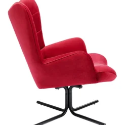 KARE Design Fauteuil pivotant Oscar velours rouge><noscript><img width=