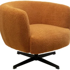 KARE Design Fauteuil pivotant Peony Fuzzy Caramello><noscript><img width=