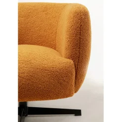 KARE Design Fauteuil pivotant Peony Fuzzy Caramello><noscript><img width=