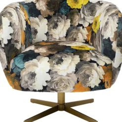 KARE Design Fauteuil pivotant Peony Flower jaune> Meubles