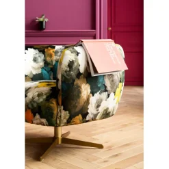 KARE Design Fauteuil pivotant Peony Flower jaune><noscript><img width=