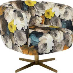 KARE Design Fauteuil pivotant Peony Flower jaune><noscript><img width=