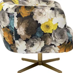 KARE Design Fauteuil pivotant Peony Flower jaune><noscript><img width=