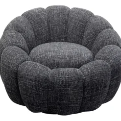 KARE Design Fauteuil pivotant Peppo Bloom Melange noir> Meubles