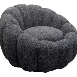 KARE Design Fauteuil pivotant Peppo Bloom Melange noir> Meubles