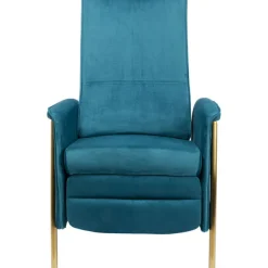 KARE Design Fauteuil relax Lazy velours bleu> Meubles