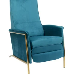 KARE Design Fauteuil relax Lazy velours bleu> Meubles
