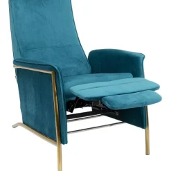KARE Design Fauteuil relax Lazy velours bleu><noscript><img width=