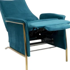 KARE Design Fauteuil relax Lazy velours bleu><noscript><img width=