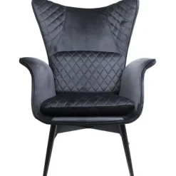 KARE Design Fauteuil Tudor Velvet noir> Meubles
