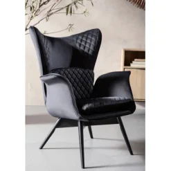 KARE Design Fauteuil Tudor Velvet noir> Meubles