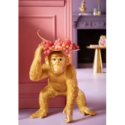 KARE Design Figurine décorative Butler Playing Chimp doré 52cm> Accessoires