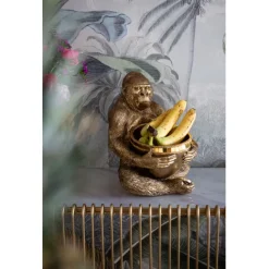 KARE Design Figurine décorative Holding Bowl doré 41cm> Accessoires