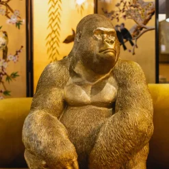 KARE Design Figurine décorative Monkey Gorilla Side doré 76cm> Accessoires