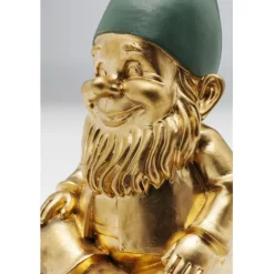 KARE Design Figurine décorative Nain Sitting doré vert 19cm><noscript><img width=