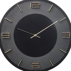 KARE Design Horloge murale Leonardo noir/doré Ø49cm> Accessoires