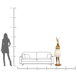 KARE Design Lampadaire Animal Rabbit or/blanc 150cm><noscript><img width=