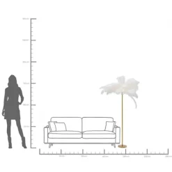 KARE Design Lampadaire Feather Palm blanc 165cm><noscript><img width=