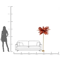 KARE Design Lampadaire Feather Palm Rusty Red 165cm><noscript><img width=