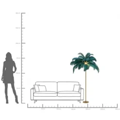 KARE Design Lampadaire Feather Palm vert 165cm><noscript><img width=