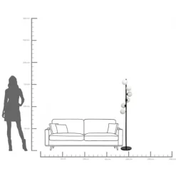 KARE Design Lampadaire Scala Balls Milky noir 160cm><noscript><img width=