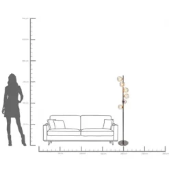 KARE Design Lampadaire Scala Balls noir 160cm><noscript><img width=