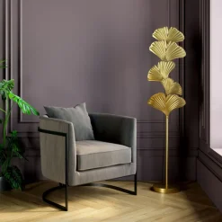 KARE Design Lampadaire Yuva doré 160cm> Luminaires