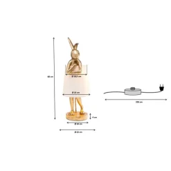 KARE Design Lampe á poser Animal Rabbit doré/blanc 68cm><noscript><img width=