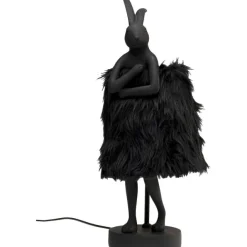 KARE Design Lampe à poser Animal Rabbit Fur noir/doré 50cm> Luminaires