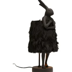 KARE Design Lampe à poser Animal Rabbit Fur noir/doré 50cm> Luminaires