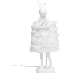 KARE Design Lampe à poser Animal Rabbit Fur blanc/argenté 68cm> Luminaires