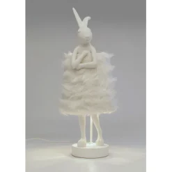 KARE Design Lampe à poser Animal Rabbit Fur blanc/argenté 68cm> Luminaires