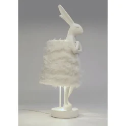 KARE Design Lampe à poser Animal Rabbit Fur blanc/argenté 68cm><noscript><img width=