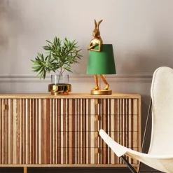 KARE Design Lampe à poser Animal Rabbit doré/vert 68cm> Luminaires