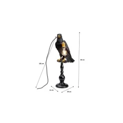 KARE Design Lampe à poser Animal Sitting Crow noir mat 61cm><noscript><img width=