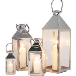 KARE Design Lanterne Giardino argenté (4/Set)> Accessoires