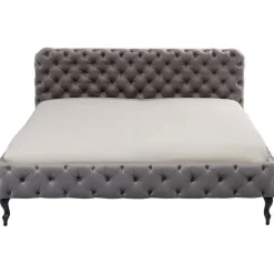 KARE Design Lit Desire velours gris 180x200 cm> Meubles