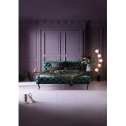 KARE Design Lit Desire velours vert 180x200cm> Meubles