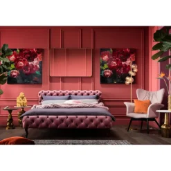 KARE Design Lit Desire velvet rose 160x200cm> Meubles