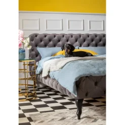 KARE Design Lit Desire Velvet Silver Grey 160x200 cm><noscript><img width=