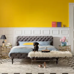 KARE Design Lit Desire Velvet Silver Grey 160x200 cm><noscript><img width=