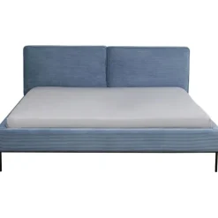 KARE Design Lit East Side velours cotelé bleu 180x200cm> Meubles