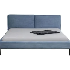 KARE Design Lit East Side velours cotelé bleu 180x200cm><noscript><img width=