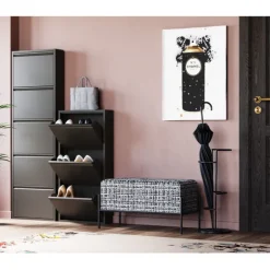 KARE Design Meuble à chaussures Caruso 3 noir (MO)> Meubles