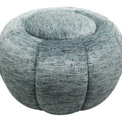 KARE Design Pouf Fiori bleu Ø52cm> Meubles