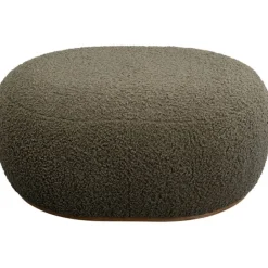 KARE Design Pouf Pebble bouclé vert olive 81cm> Meubles
