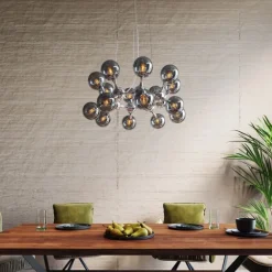 KARE Design Suspension Atomic Balls argenté Ø74cm> Luminaires
