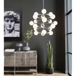KARE Design Suspension Bulb Fiction 20 argenté Ø102cm> Luminaires