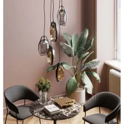 KARE Design Suspension Diamond Fever Spiral noir Ø42cm> Luminaires